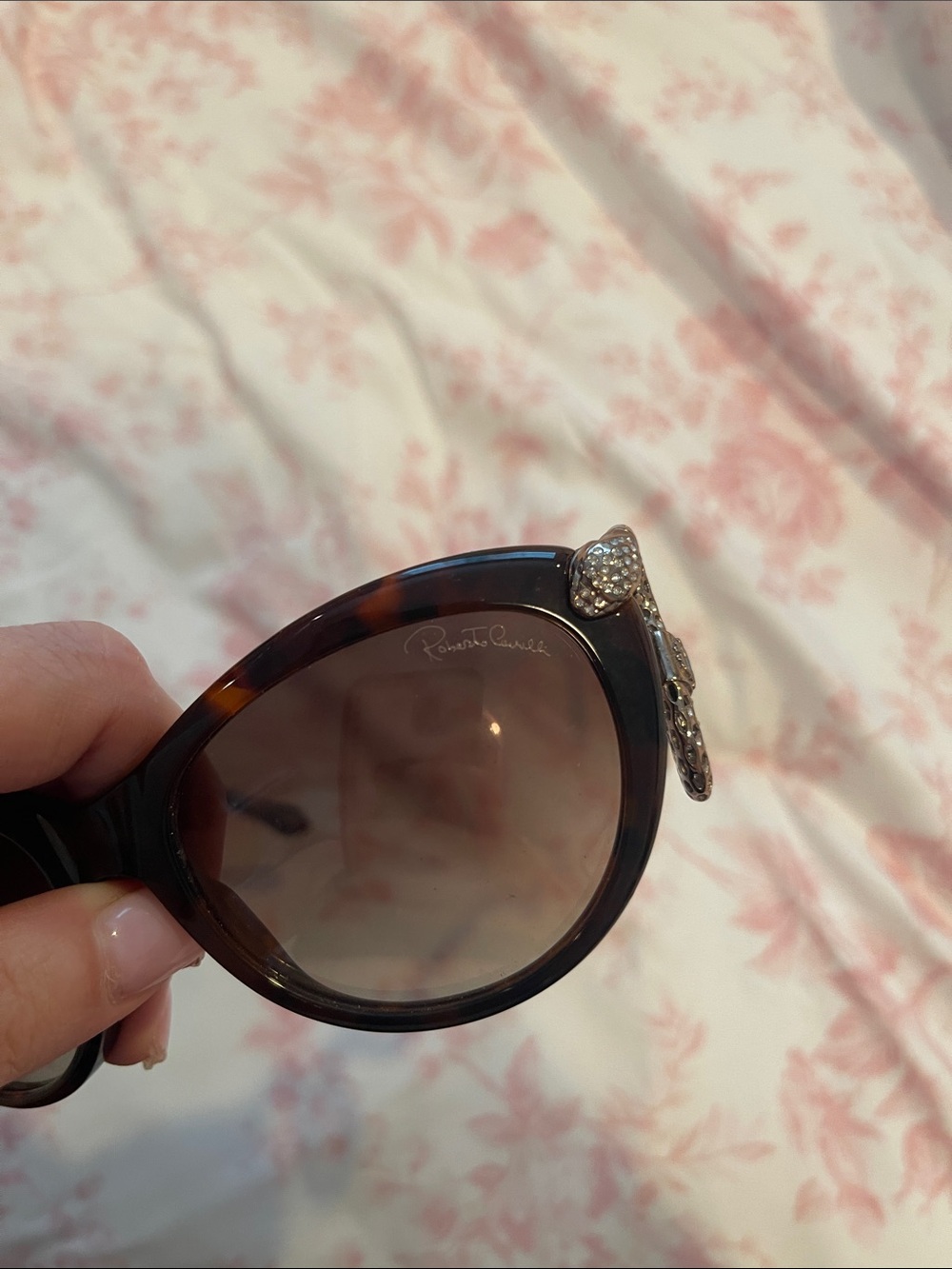Vintage Roberto Cavalli Brown Tortoise Sunglasses with Gold Snakes Menkab - Picture 4 of 13
